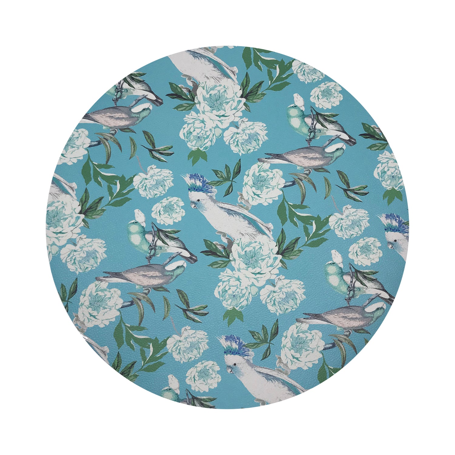 Peony Inspira Azur 16&quot; Round Pebble Placemats, Set of 4 - nicolettemayer.com
