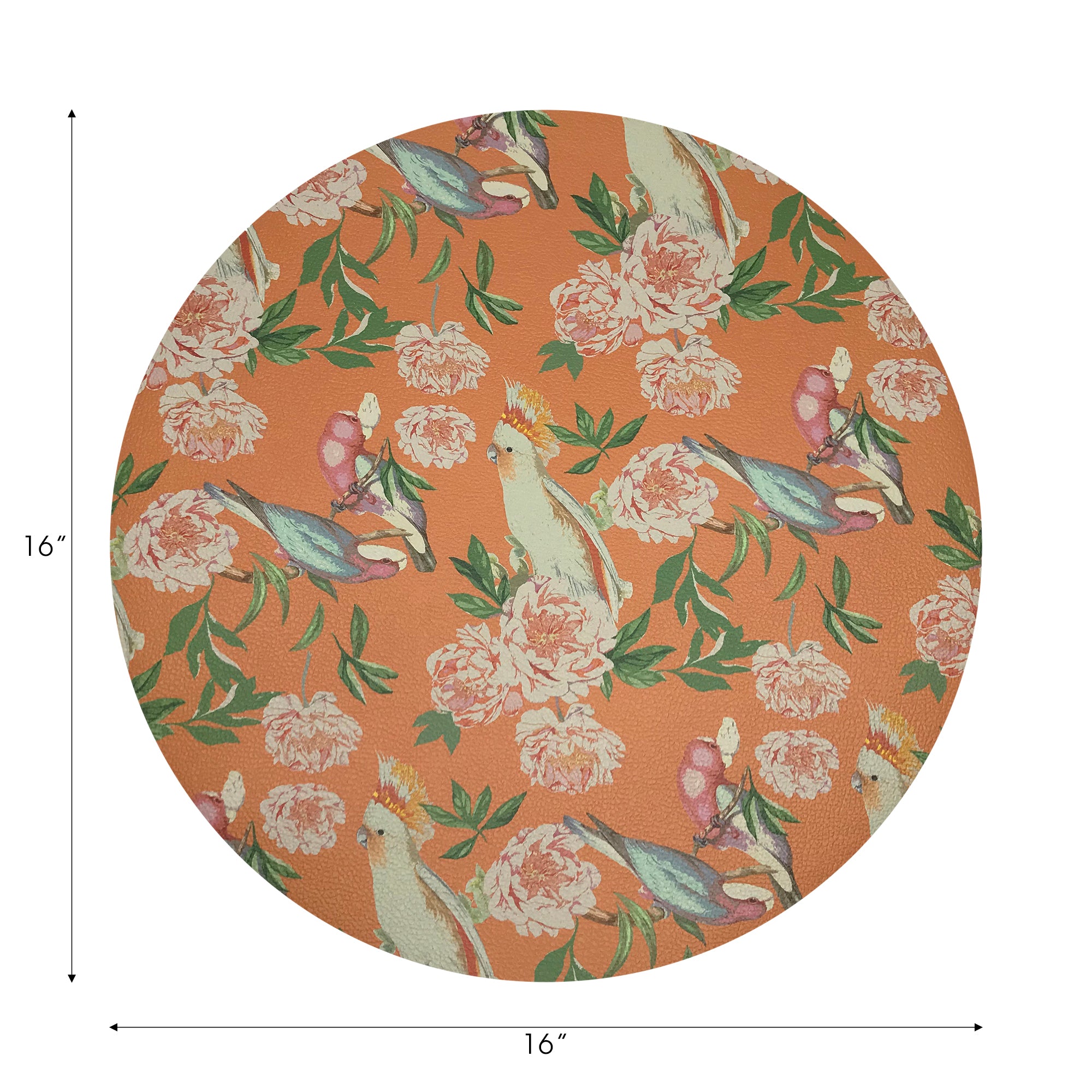 Peony Inspira Bellini 16&quot; Round Pebble Placemats, Set of 4 - nicolettemayer.com
