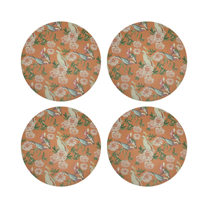 Peony Inspira Bellini 16&quot; Round Pebble Placemats, Set of 4 - nicolettemayer.com
