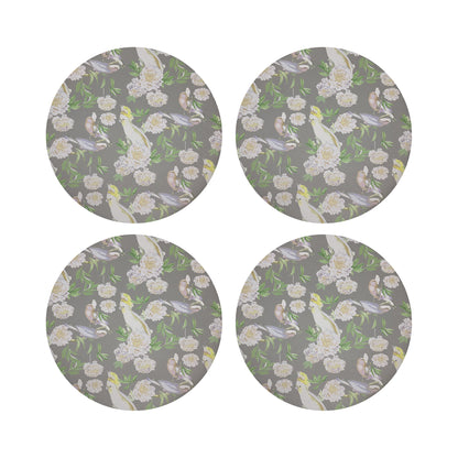 Peony Inspira Breakers 16&quot; Round Pebble Placemats, Set of 4 - nicolettemayer.com
