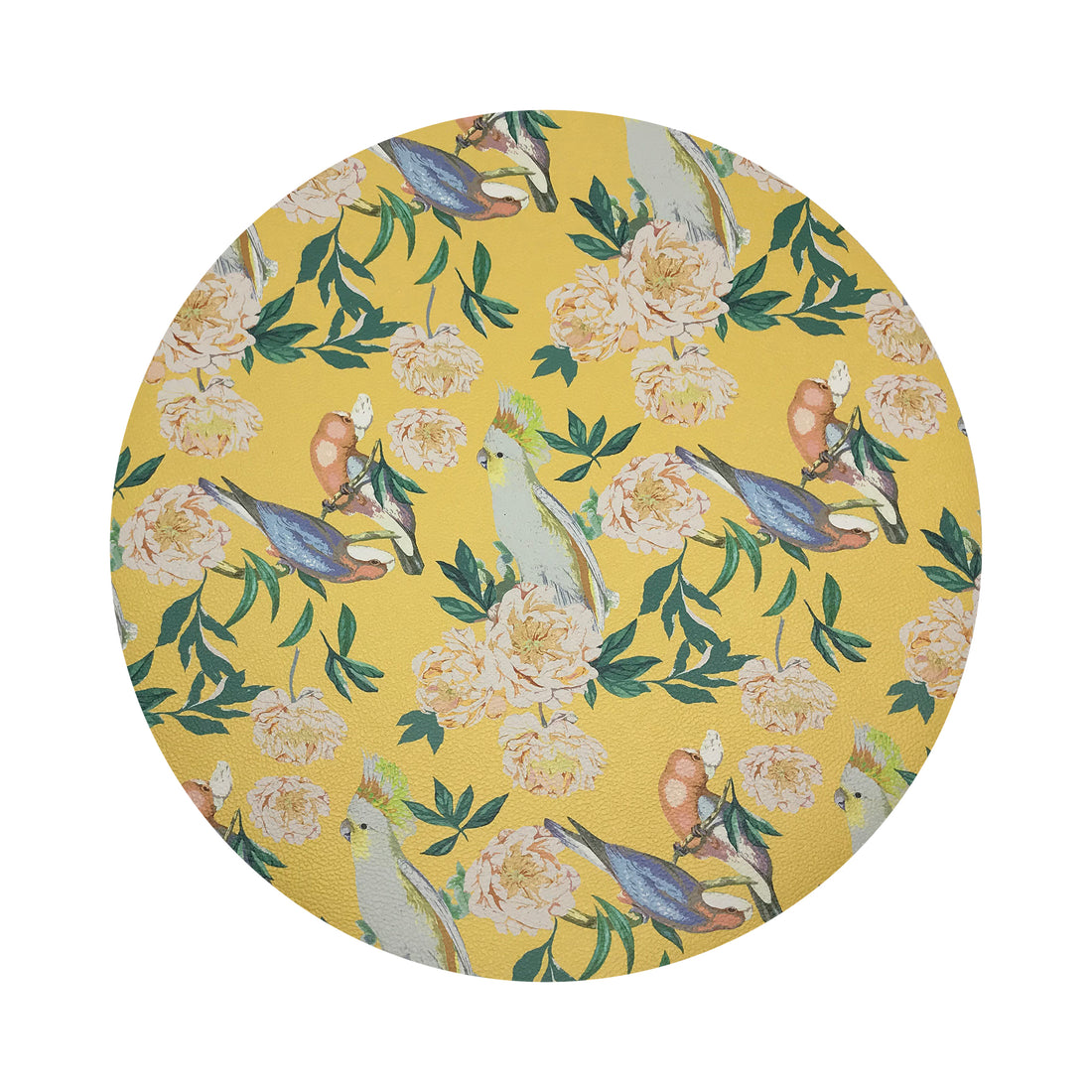 Peony Inspira Goldenrod 16&quot; Round Pebble Placemat, Set Of 4 - nicolettemayer.com