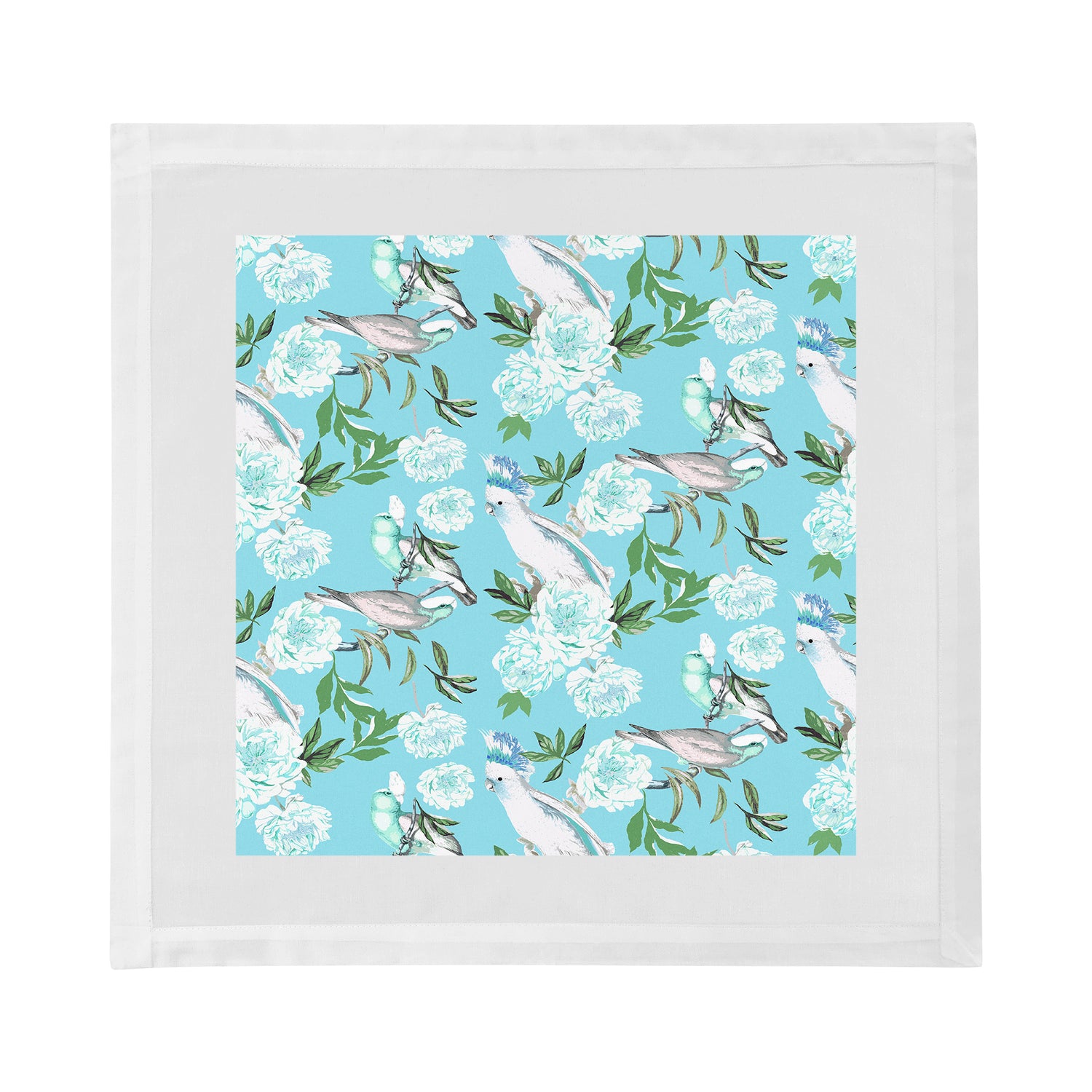 Peony Inspira Azur Cotton Sateen Dinner Napkins - nicolettemayer.com