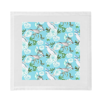 Peony Inspira Azur Cotton Sateen Dinner Napkins - nicolettemayer.com