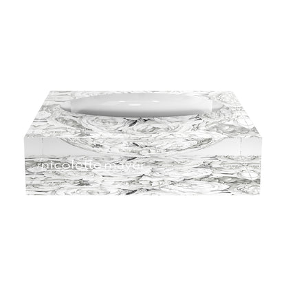 Peony Passion Black White Acrylic Candy Catchall Dish