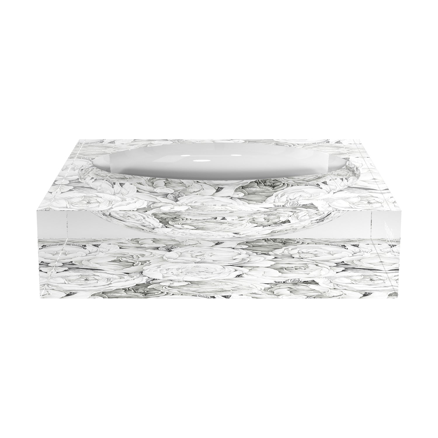 Peony Passion Black White Acrylic Candy Catchall Dish