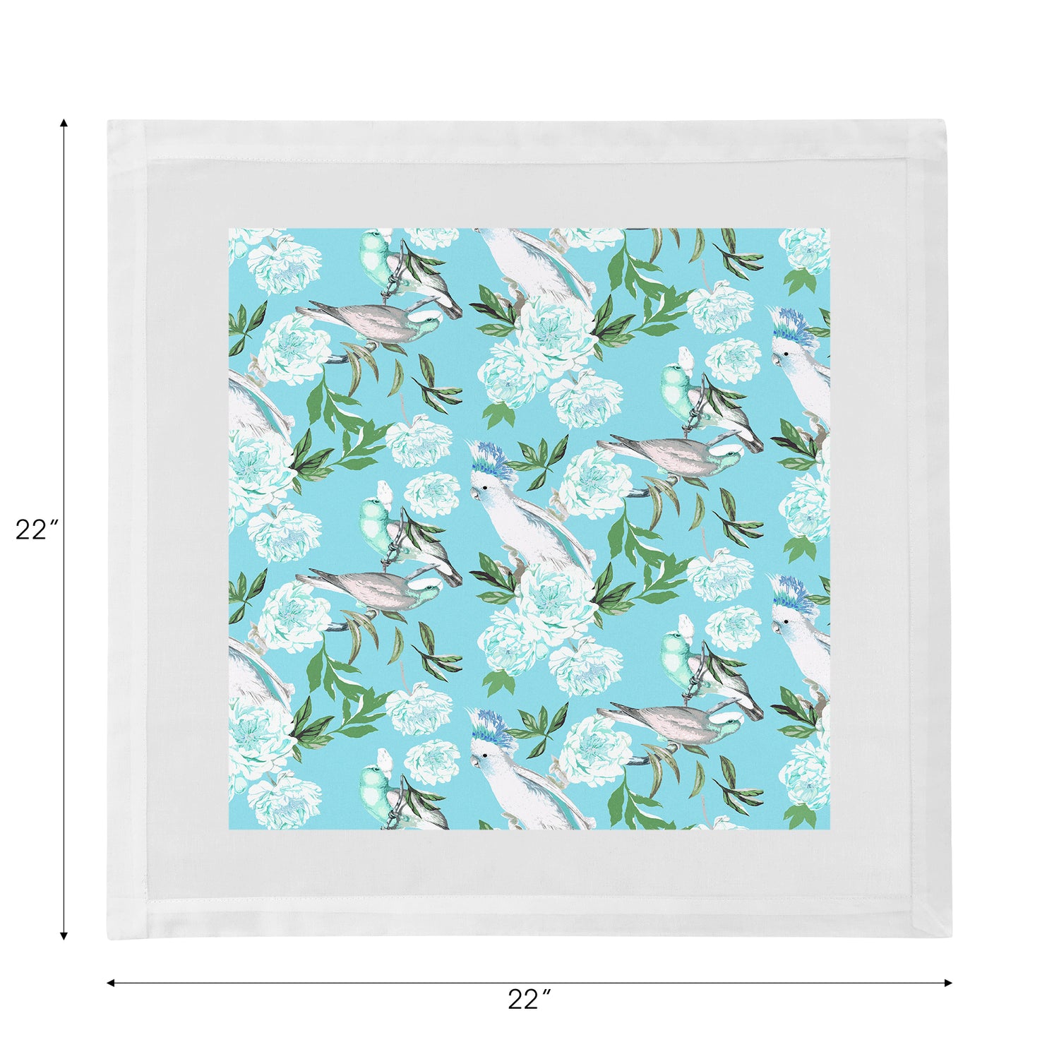 Peony Inspira Azur Cotton Sateen Dinner Napkins - nicolettemayer.com