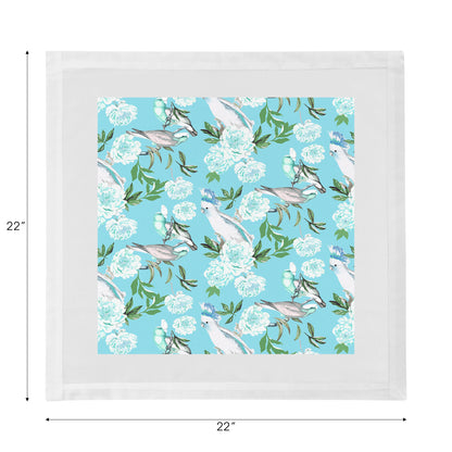 Peony Inspira Azur Cotton Sateen Dinner Napkins - nicolettemayer.com