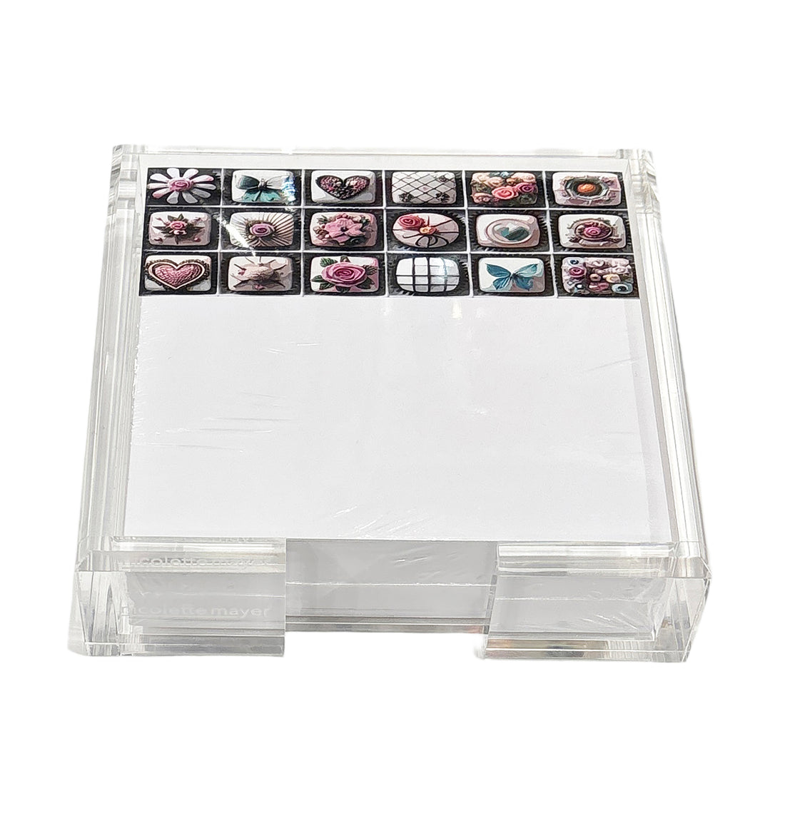 Petite Fours Note Cards With Acrylic Holder