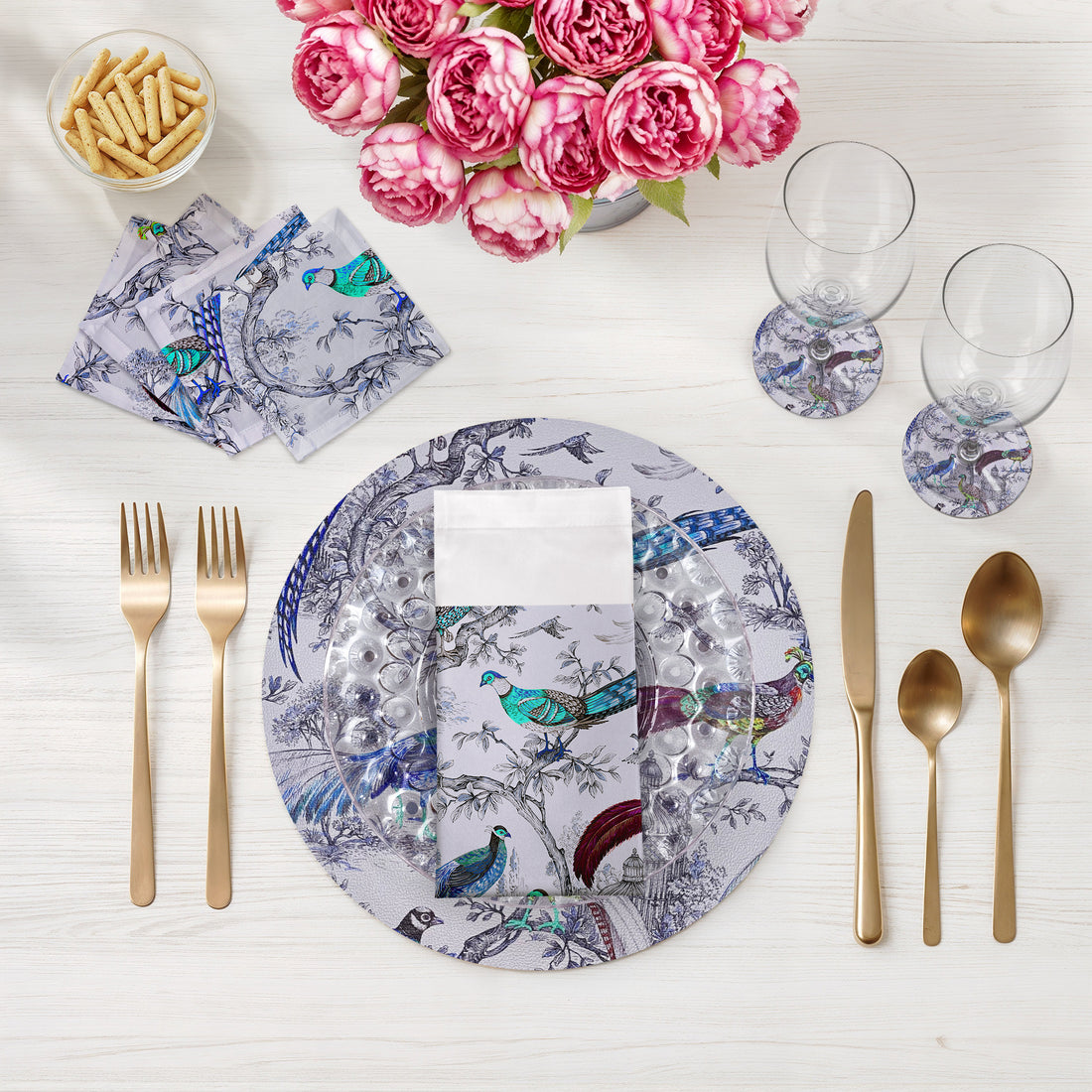 Pheasant Fall Sauvage Calme 16" Round Pebble Placemats, Set of 4 - nicolettemayer.com
