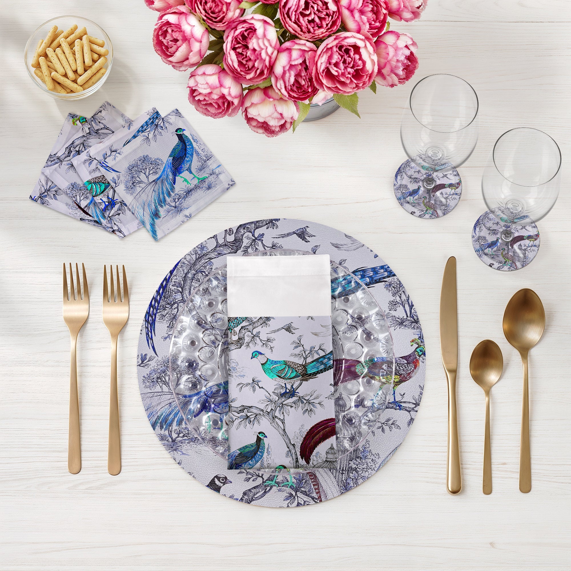 Pheasant Fall Sauvage Calme 16" Round Pebble Placemats, Set of 4 - nicolettemayer.com
