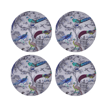 Pheasant Fall Sauvage Calme 16&quot; Round Pebble Placemats, Set of 4 - nicolettemayer.com
