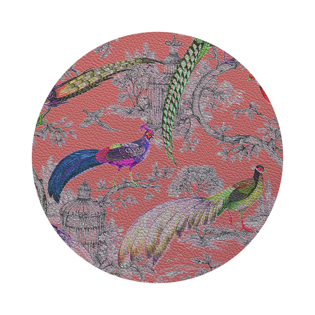 Pheasant Fall Sauvage Loire 16&quot; Round Pebble Placemat, Set of 4 - nicolettemayer.com