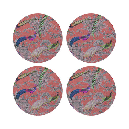 Pheasant Fall Sauvage Loire 16&quot; Round Pebble Placemats, Set of 4 - nicolettemayer.com
