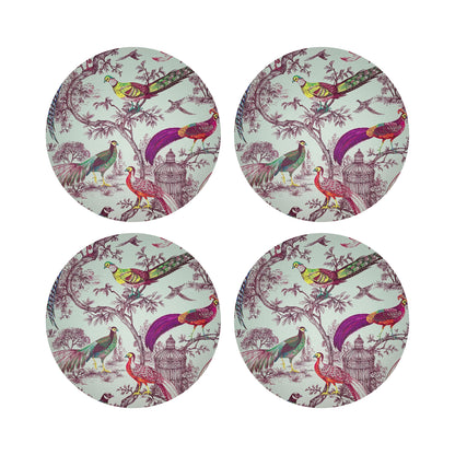 Pheasant Fall Sauvage Meadow 16&quot; Round Pebble Placemats, Set of 4 - nicolettemayer.com
