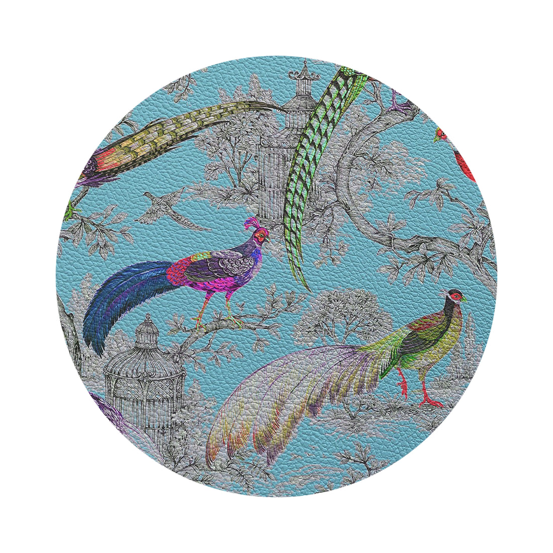 Pheasant Fall Sauvage Orleans 16&quot; Round Pebble Placemat, Set of 4 - nicolettemayer.com