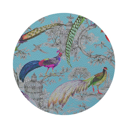 Pheasant Fall Sauvage Orleans 16&quot; Round Pebble Placemats, Set of 4 - nicolettemayer.com
