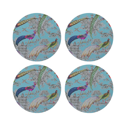 Pheasant Fall Sauvage Orleans 16&quot; Round Pebble Placemats, Set of 4 - nicolettemayer.com
