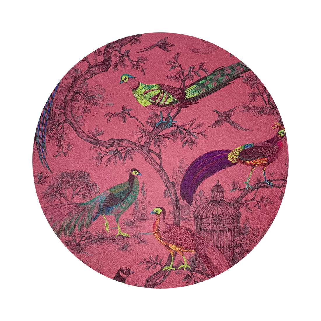Pheasant Fall Sauvage Paprika 16&quot; Round Pebble Placemat, Set of 4 - nicolettemayer.com