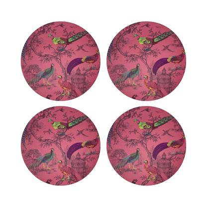 Pheasant Fall Sauvage Paprika 16&quot; Round Pebble Placemats, Set of 4 - nicolettemayer.com
