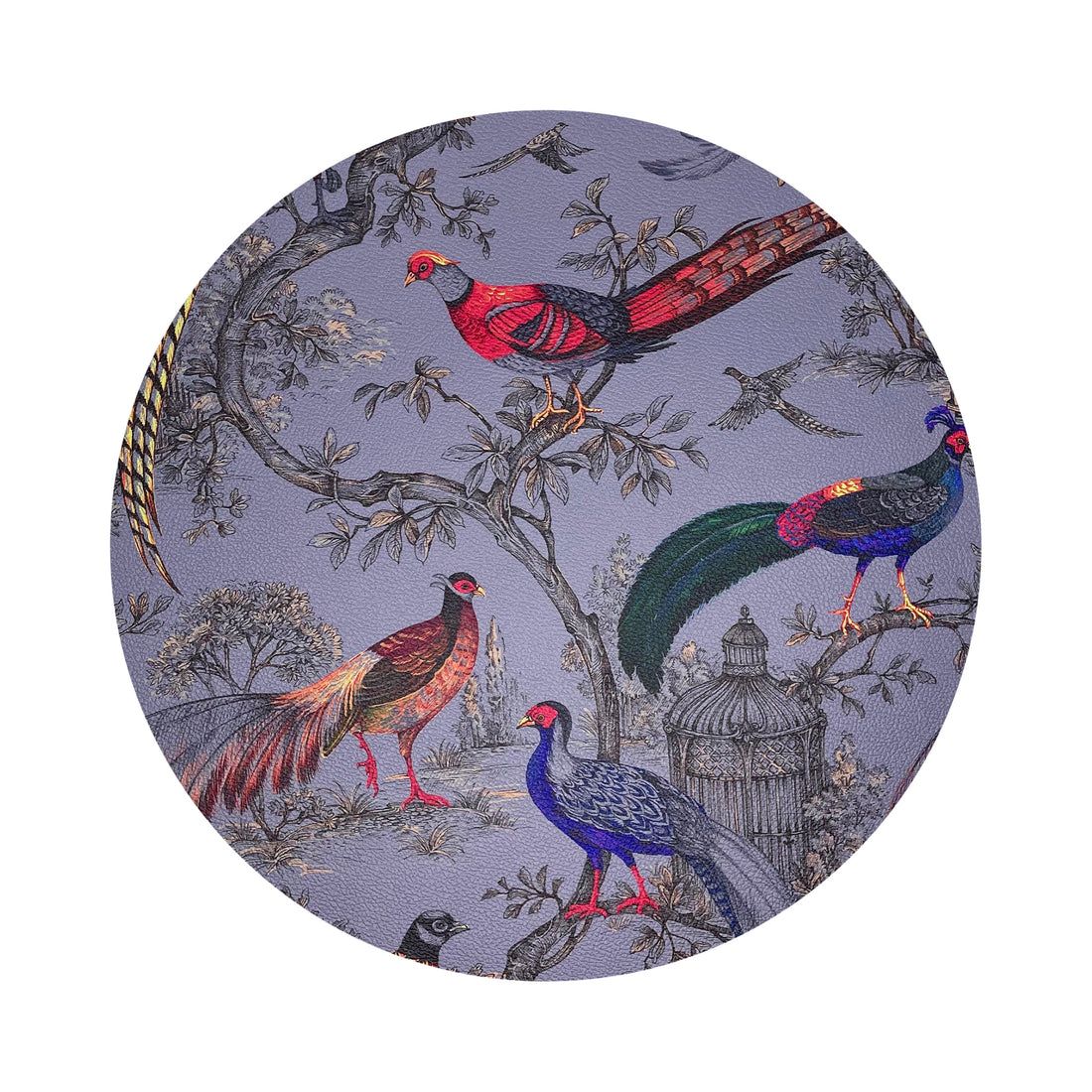 Pheasant Fall Sauvage Silver 16&quot; Round Pebble Placemat, Set of 4 - nicolettemayer.com