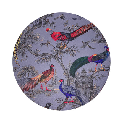 Pheasant Fall Sauvage Silver 16&quot; Round Pebble Placemats, Set of 4 - nicolettemayer.com
