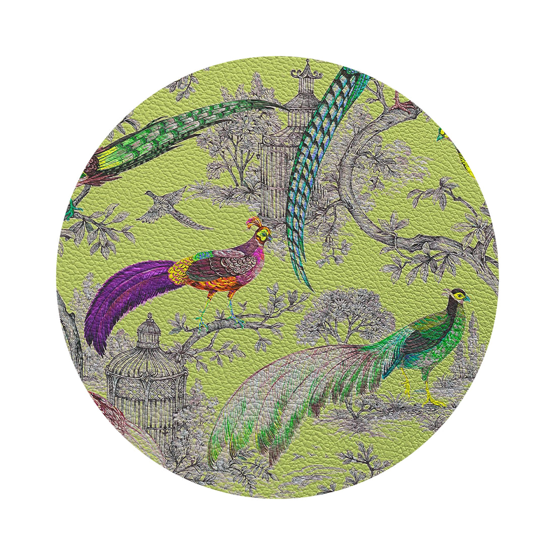 Pheasant Fall Sauvage St Germain 16&quot; Round Pebble Placemat, Set of 4 - nicolettemayer.com