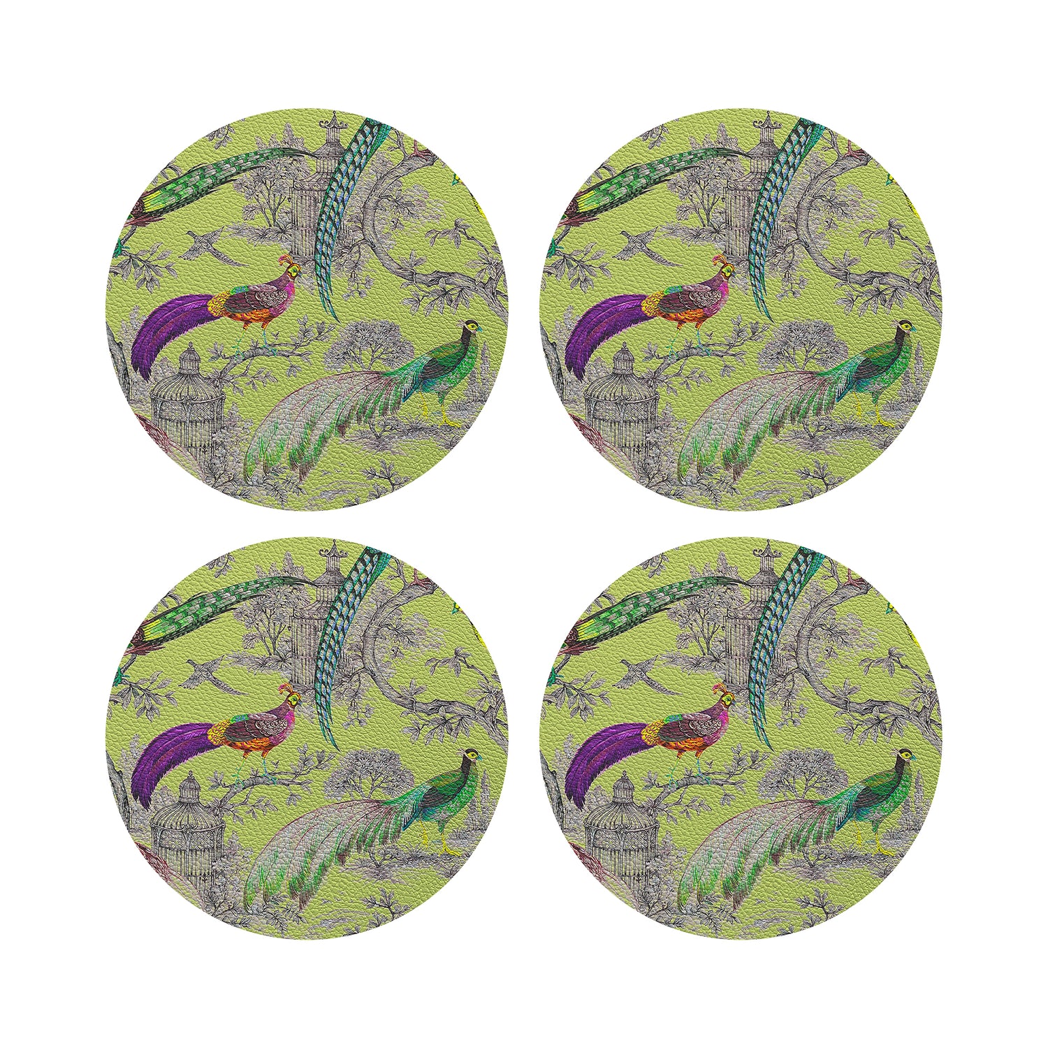 Pheasant Fall Sauvage St Germain 16&quot; Round Pebble Placemats, Set of 4 - nicolettemayer.com

