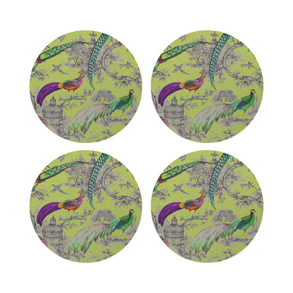 Pheasant Fall Sauvage St Germain 16&quot; Round Pebble Placemats, Set of 4 - nicolettemayer.com
