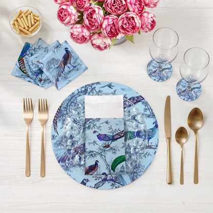 Pheasant Fall Sauvage Orleans 16" Round Pebble Placemats, Set of 4 - nicolettemayer.com
