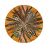 Pheasant Feathers Butternut Vegan Leather Round Pebble Placemat - nicolettemayer.com