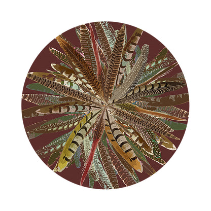 Pheasant Feathers Porto 16&quot; Round Pebble Placemats, Set of 4 - nicolettemayer.com
