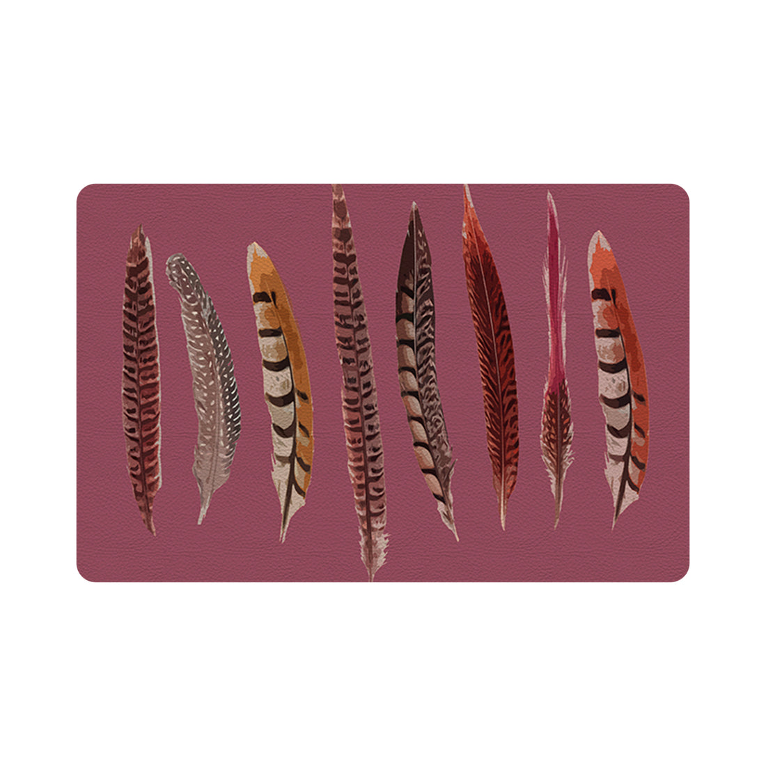 Pheasant Feathers Mauve 17.5 &quot;x12&quot; Rectangle Pebble Placemats, Set of 4 - nicolettemayer.com