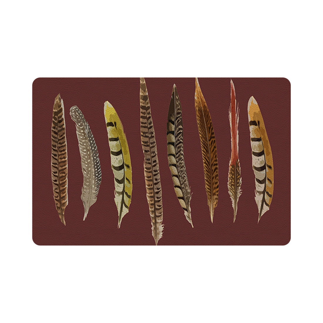 Pheasant Feathers Porto 17.5 &quot;x12&quot; Rectangle Pebble Placemats, Set of 4 - nicolettemayer.com
