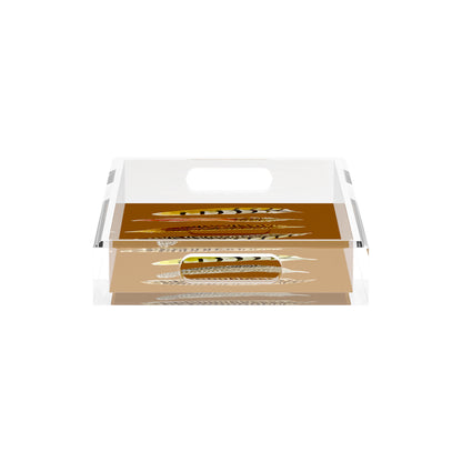 Pheasant Feathers Brown 12.5X7.75 Acrylic Tray - nicolettemayer.com
