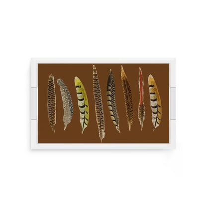 Pheasant Feathers Brown 12.5X7.75 Acrylic Tray - nicolettemayer.com
