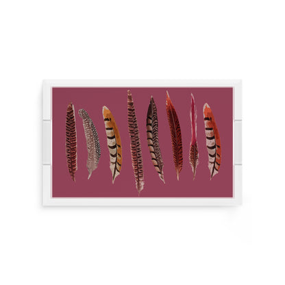 Pheasant Feathers Mauve 12.5X7.75 Acrylic Tray - nicolettemayer.com
