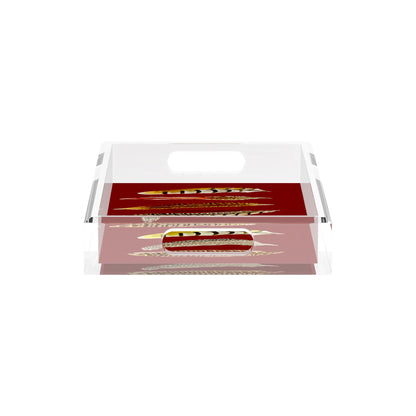 Pheasant Feathers Porto 12.5X7.75 Acrylic Tray - nicolettemayer.com

