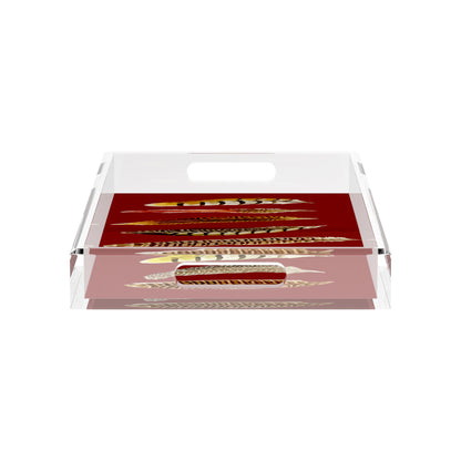 Pheasant Feathers Porto 17X10.5 Acrylic Tray - nicolettemayer.com
