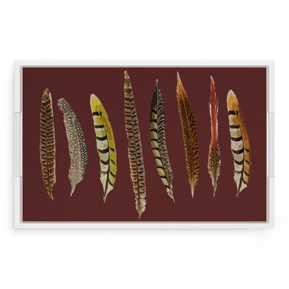 Pheasant Feathers Porto 22.5X14.5 Acrylic Tray - nicolettemayer.com

