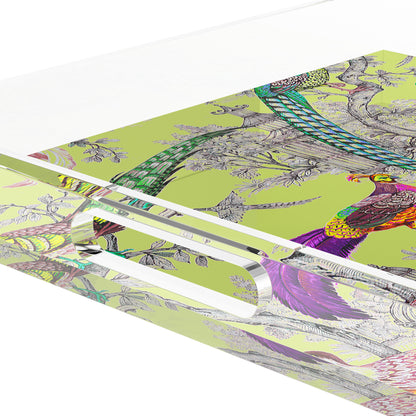 Pheasants Sauvage St Germain 12X12 Acrylic Tray - nicolettemayer.com
