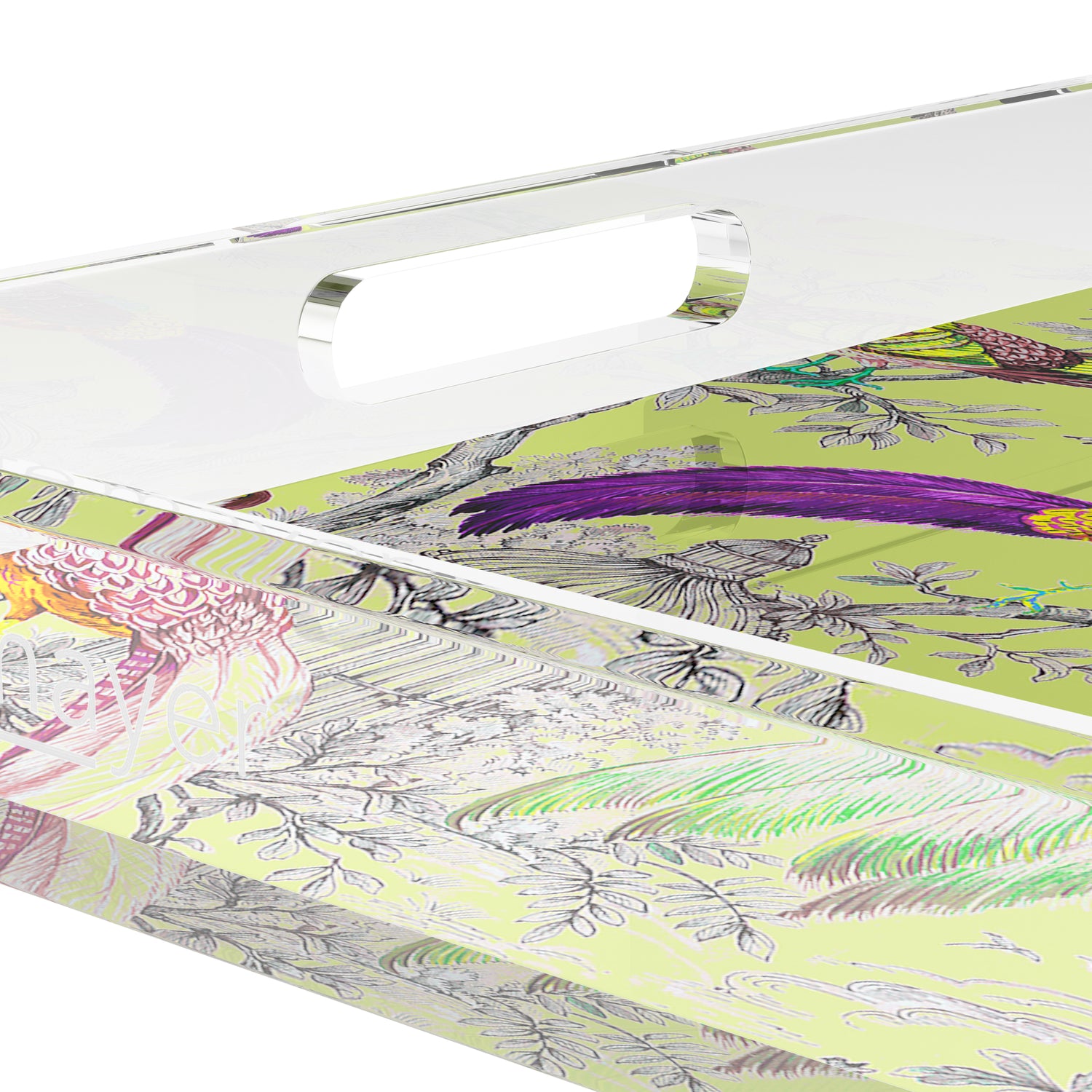 Pheasants Sauvage St Germain 12X12 Acrylic Tray - nicolettemayer.com
