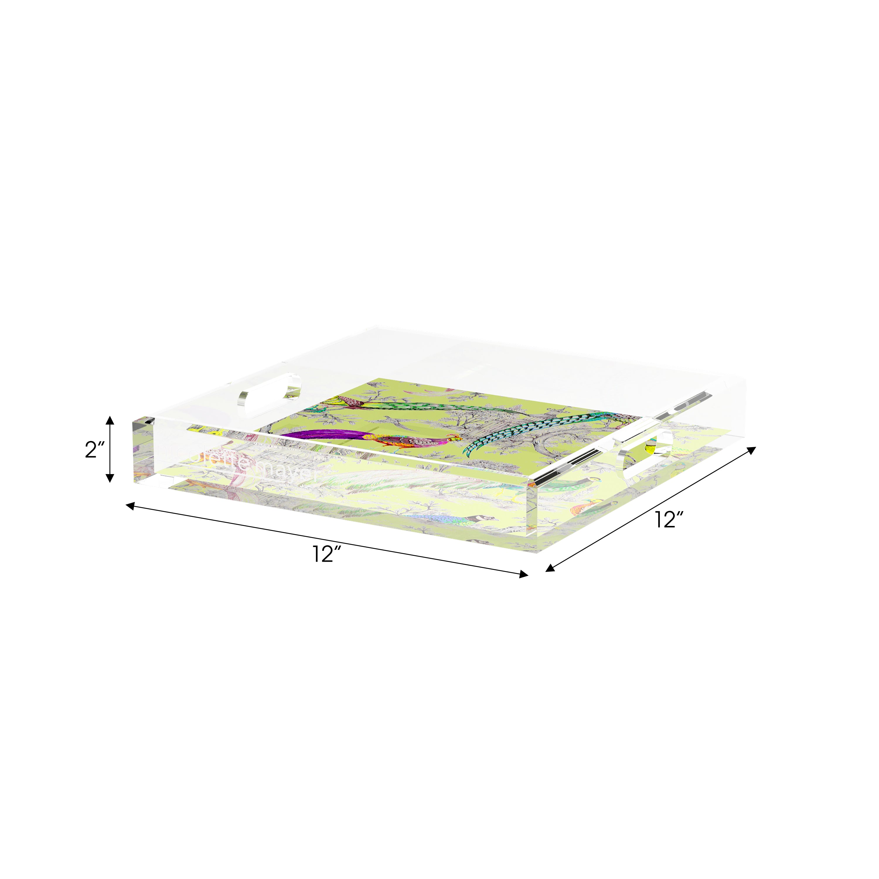 Pheasants Sauvage St Germain 12X12 Acrylic Tray - nicolettemayer.com
