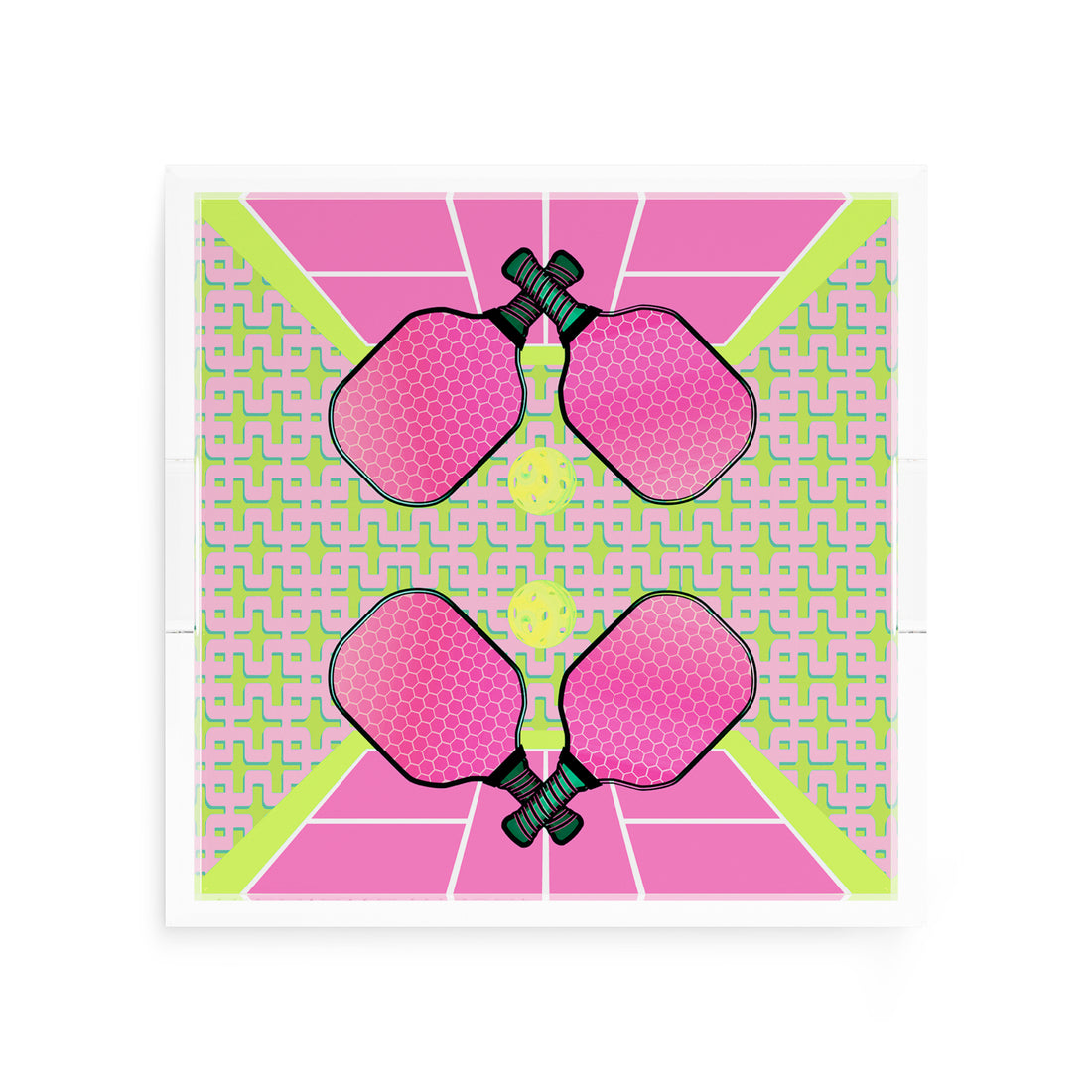 Pickelball Anyone Nancy Fran 12X12 Acrylic Tray - nicolettemayer.com 