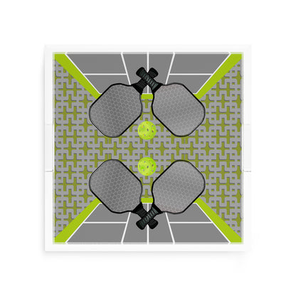 Pickelball Anyone Silver Lime 12X12 Acrylic Tray - nicolettemayer.com 