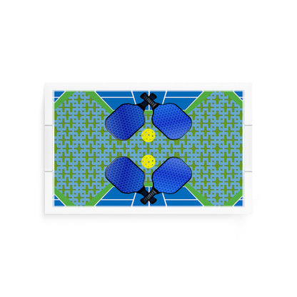 Pickelball Anyone Blue Green  12.5x7.75 Acrylic Tray - nicolettemayer.com 