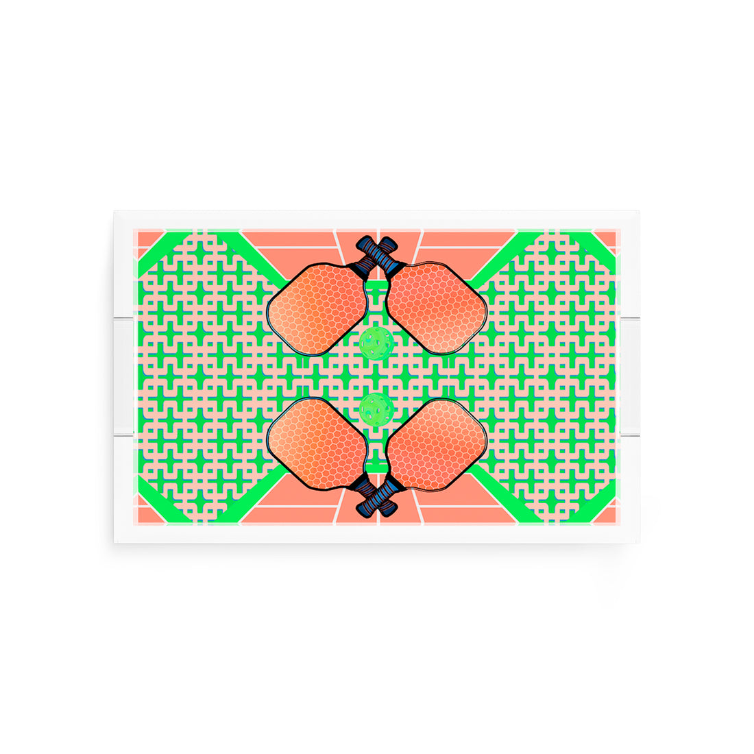 Pickelball Anyone Pam and Emma  12.5x7.75 Acrylic Tray - nicolettemayer.com 