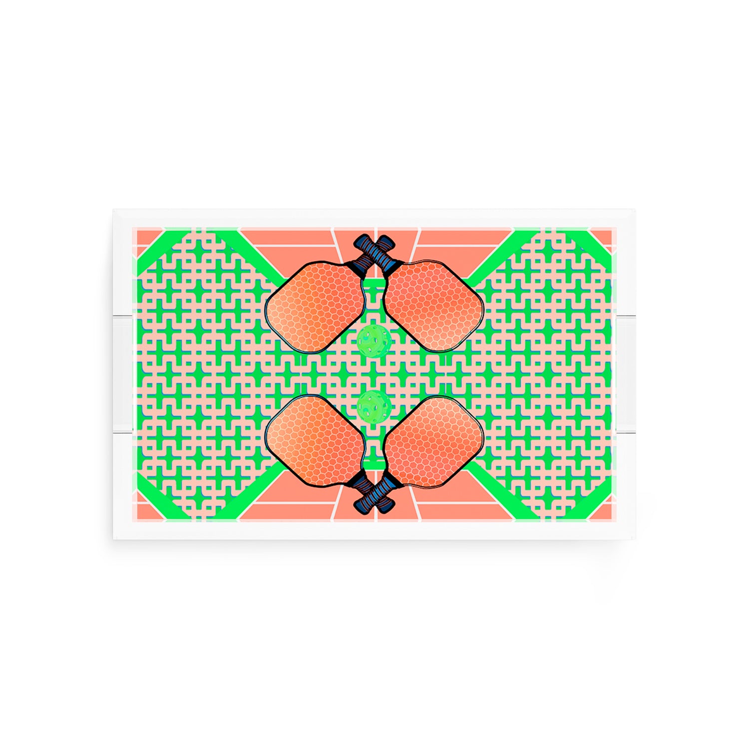 Pickelball Anyone Pam and Emma  12.5x7.75 Acrylic Tray - nicolettemayer.com 