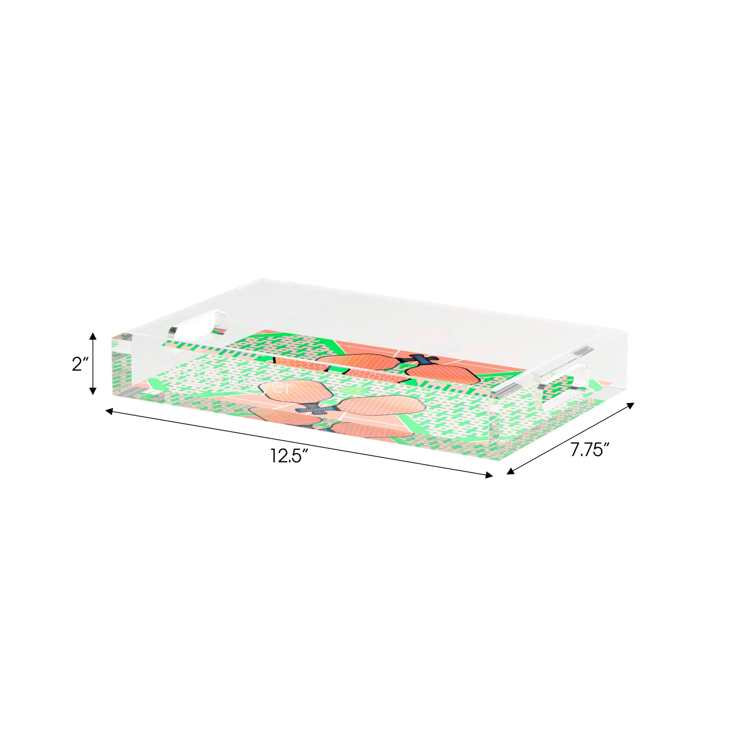 Pickelball Anyone Pam and Emma  Set of 3 Acrylic Tray - nicolettemayer.com 