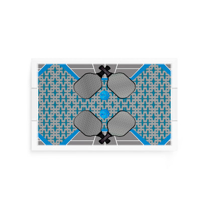 Pickelball Anyone Silver Blue  12.5x7.75 Acrylic Tray - nicolettemayer.com 
