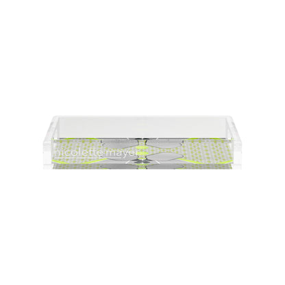 Pickelball Anyone Silver Lime  12.5x7.75 Acrylic Tray - nicolettemayer.com 